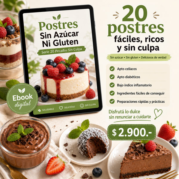 Postres Sin Azúcar Ni Gluten – 20 Recetas