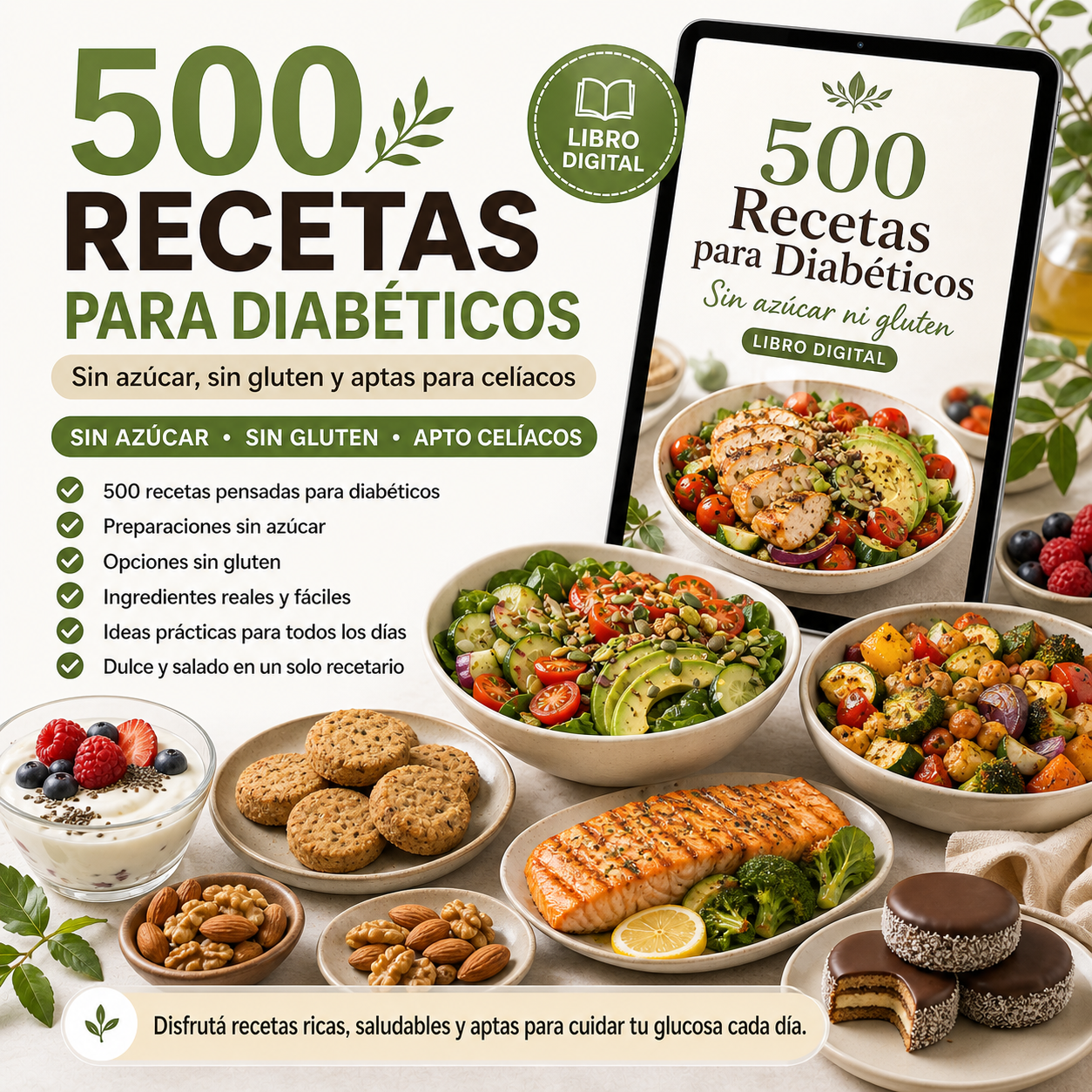 500 Recetas para Diabéticos Sin Azúcar ni Gluten