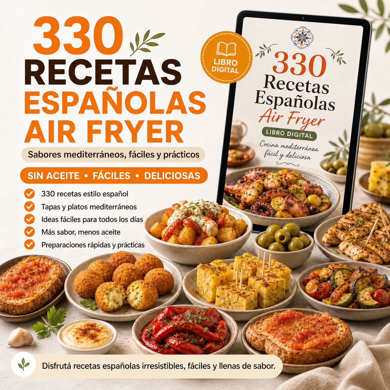 330 Recetas Españolas para Freidora de Aire